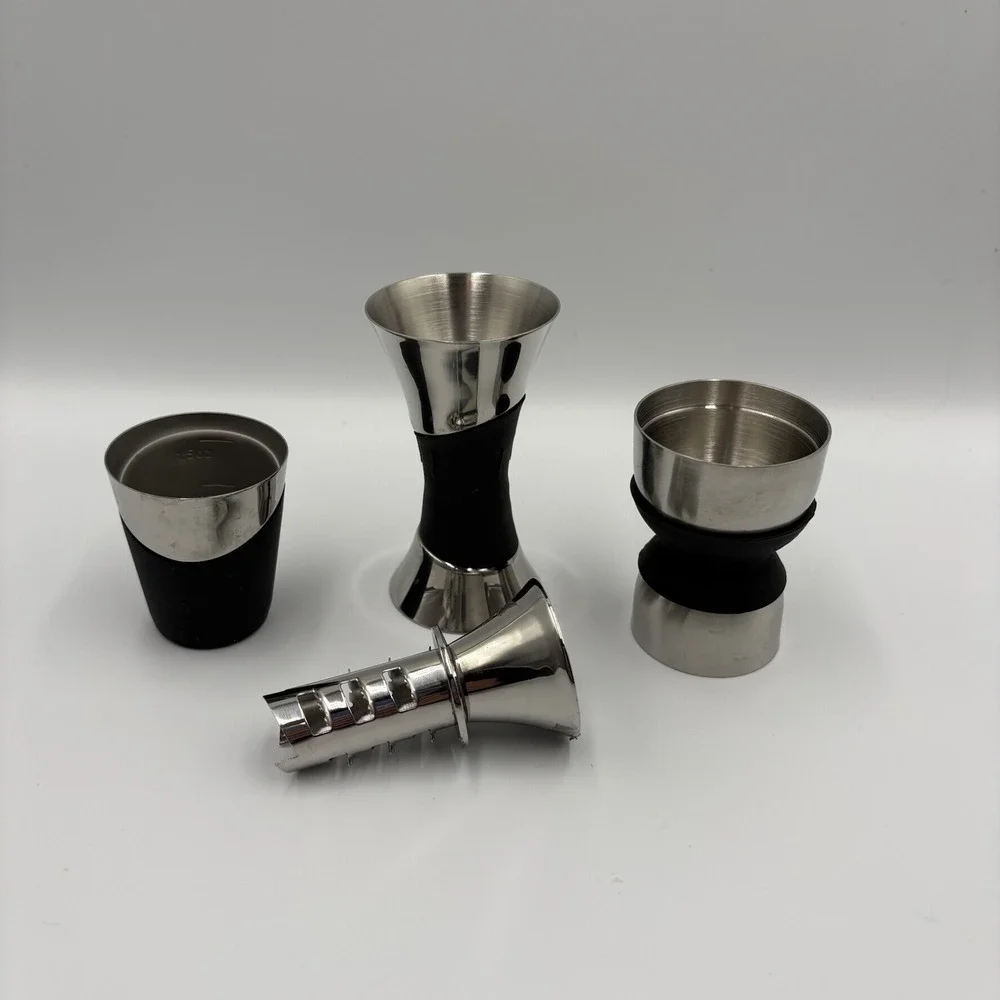 4 Piece Copco Bar Set Jiggers Juicer Stainless Steel Unused
